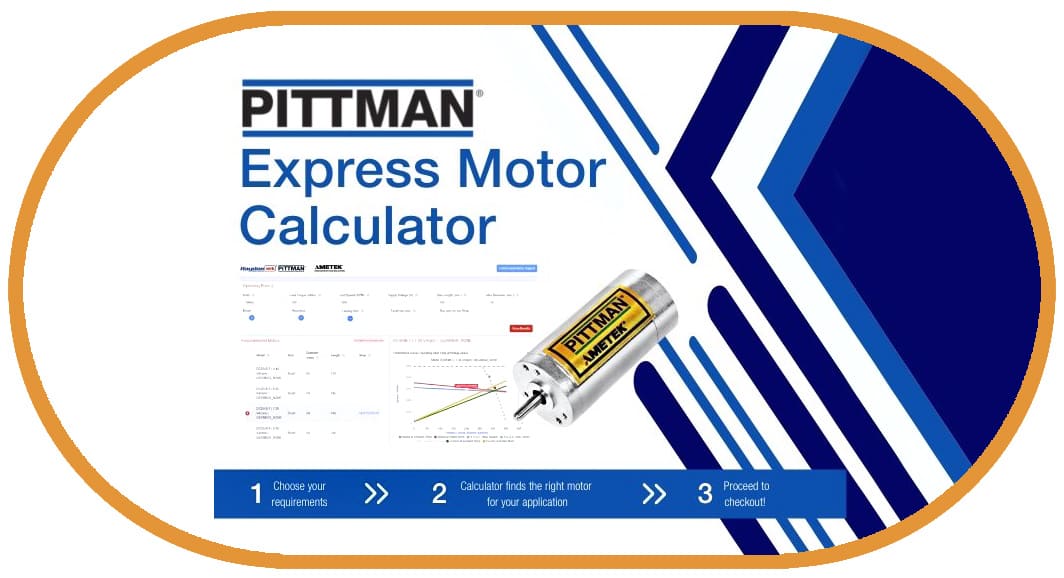 La herramienta online Pittman Express permite seleccionar cómodamente el motor